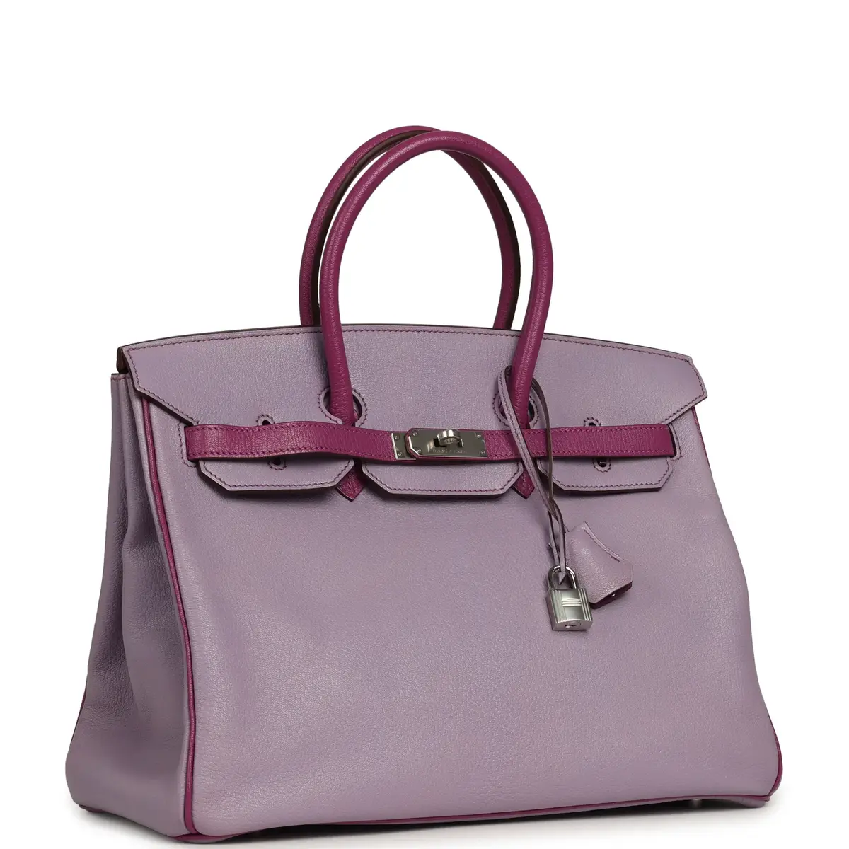 HERMÈS Pre-owned Hermes Special Order (HSS) Birkin 35 Lilac, Cyclamen Chevre Mysore Palladium Hardware | Thumbnail 2 HERMÈS Pre-owned Hermes Special Order (HSS) Birkin 35 Lilac, Cyclamen Chevre Mysore Palladium Hardware | Thumbnail 2