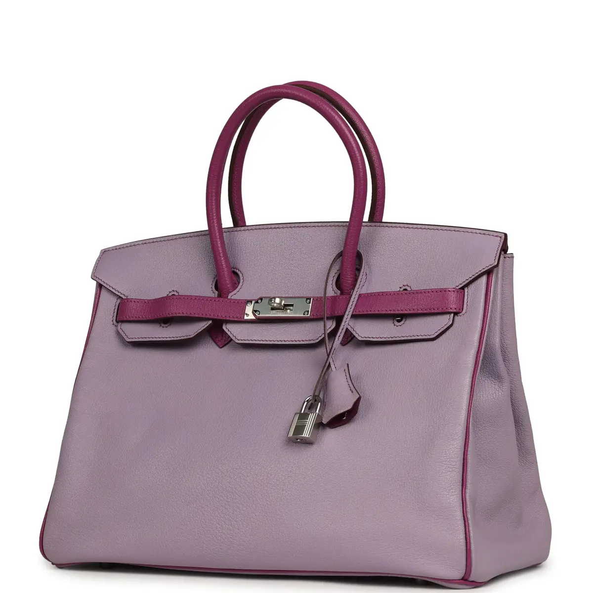 HERMÈS Pre-owned Hermes Special Order (HSS) Birkin 35 Lilac, Cyclamen Chevre Mysore Palladium Hardware | Thumbnail 5 HERMÈS Pre-owned Hermes Special Order (HSS) Birkin 35 Lilac, Cyclamen Chevre Mysore Palladium Hardware | Thumbnail 5