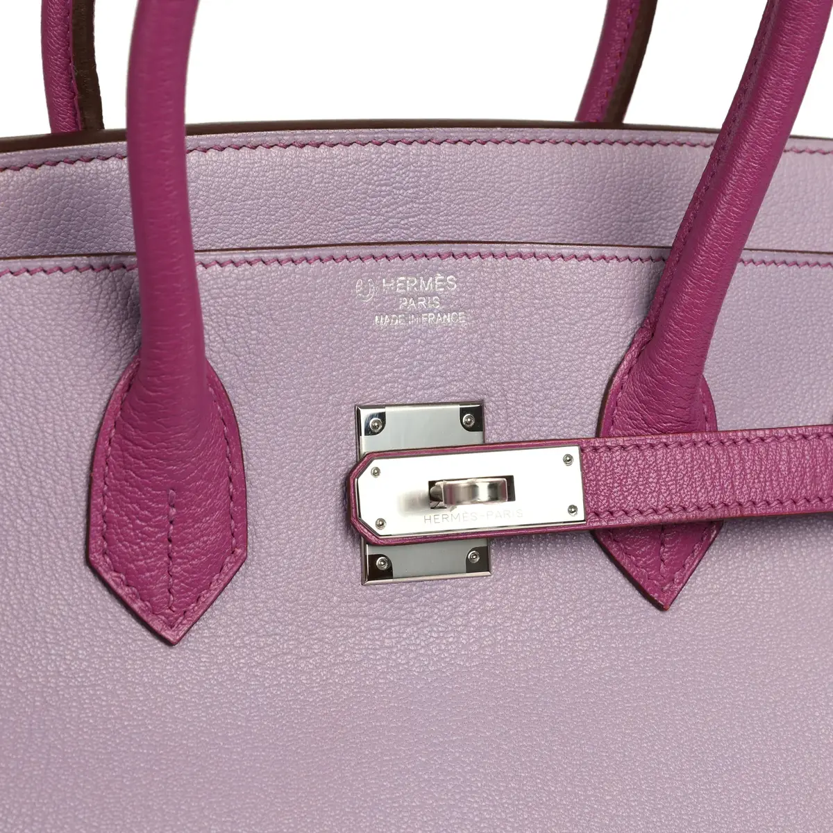 HERMÈS Pre-owned Hermes Special Order (HSS) Birkin 35 Lilac, Cyclamen Chevre Mysore Palladium Hardware | Thumbnail 7 HERMÈS Pre-owned Hermes Special Order (HSS) Birkin 35 Lilac, Cyclamen Chevre Mysore Palladium Hardware | Thumbnail 7
