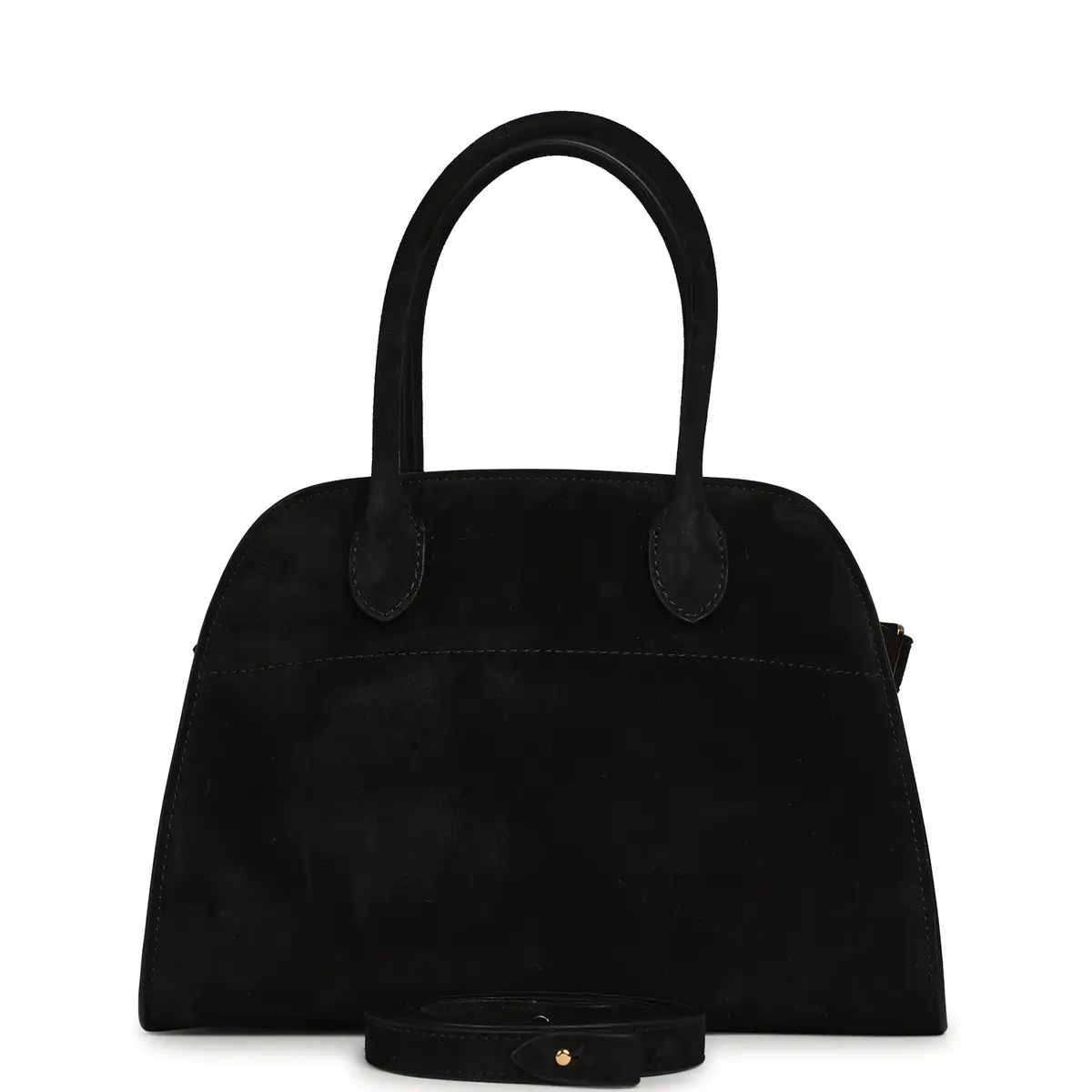 The Row The Row Soft Margaux 10 Bag Black Suede Gold Hardware | Image 1 The Row The Row Soft Margaux 10 Bag Black Suede Gold Hardware | Image 1