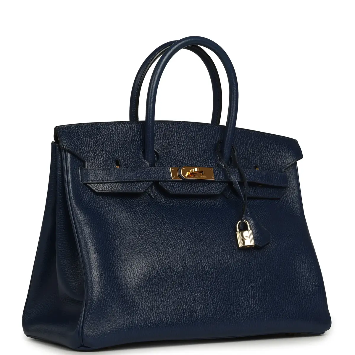 HERMÈS Vintage Hermes Birkin 35 Bleu Marine Ardennes Gold Hardware | Thumbnail 2 HERMÈS Vintage Hermes Birkin 35 Bleu Marine Ardennes Gold Hardware | Thumbnail 2