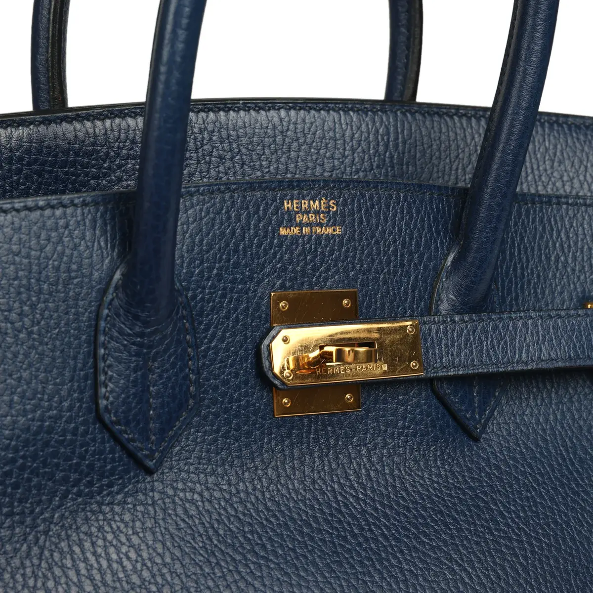 HERMÈS Vintage Hermes Birkin 35 Bleu Marine Ardennes Gold Hardware | Thumbnail 7 HERMÈS Vintage Hermes Birkin 35 Bleu Marine Ardennes Gold Hardware | Thumbnail 7