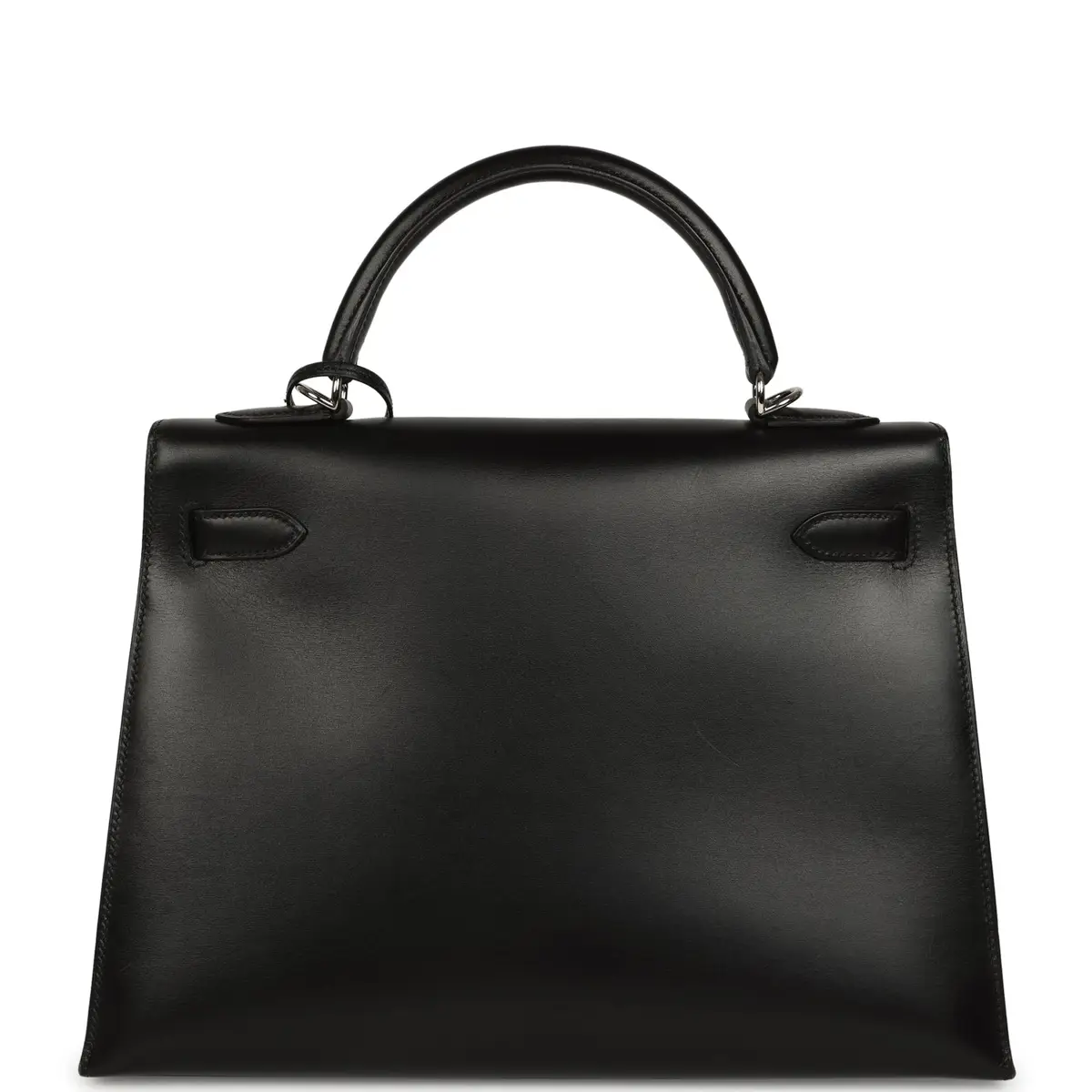HERMÈS Vintage Hermes Kelly Sellier 32 Black Box Palladium Hardware | Thumbnail 4