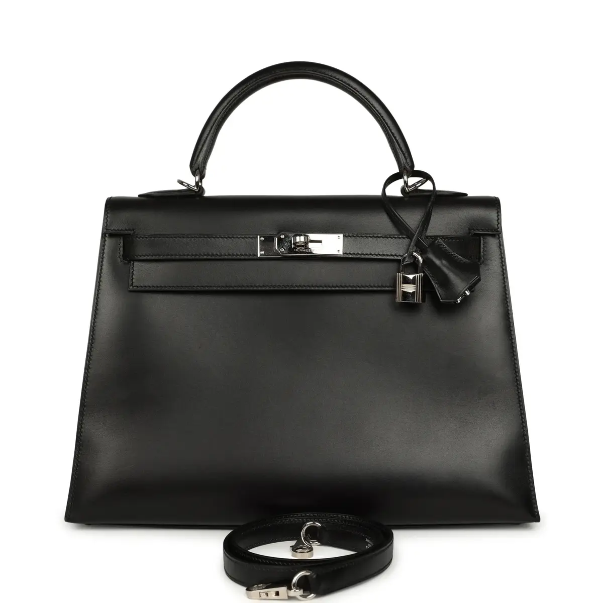 HERMÈS Vintage Hermes Kelly Sellier 32 Black Box Palladium Hardware | Image 1 HERMÈS Vintage Hermes Kelly Sellier 32 Black Box Palladium Hardware | Image 1
