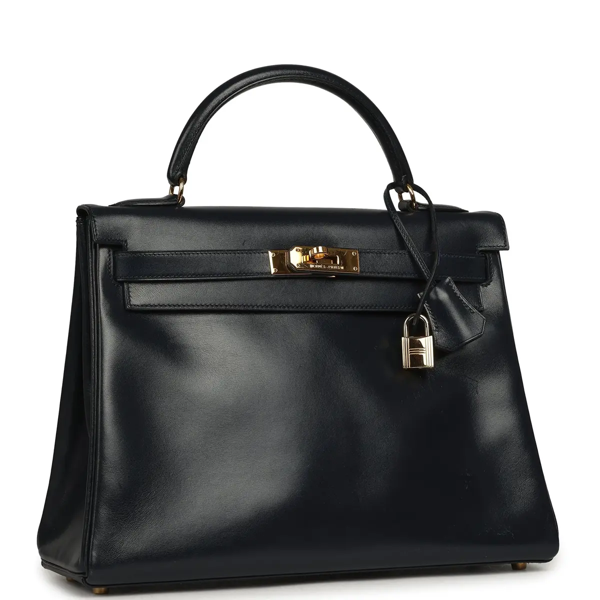 HERMÈS Vintage Hermes Kelly Sellier 32 Bleu Indigo Box Gold Hardware | Thumbnail 2 HERMÈS Vintage Hermes Kelly Sellier 32 Bleu Indigo Box Gold Hardware | Thumbnail 2