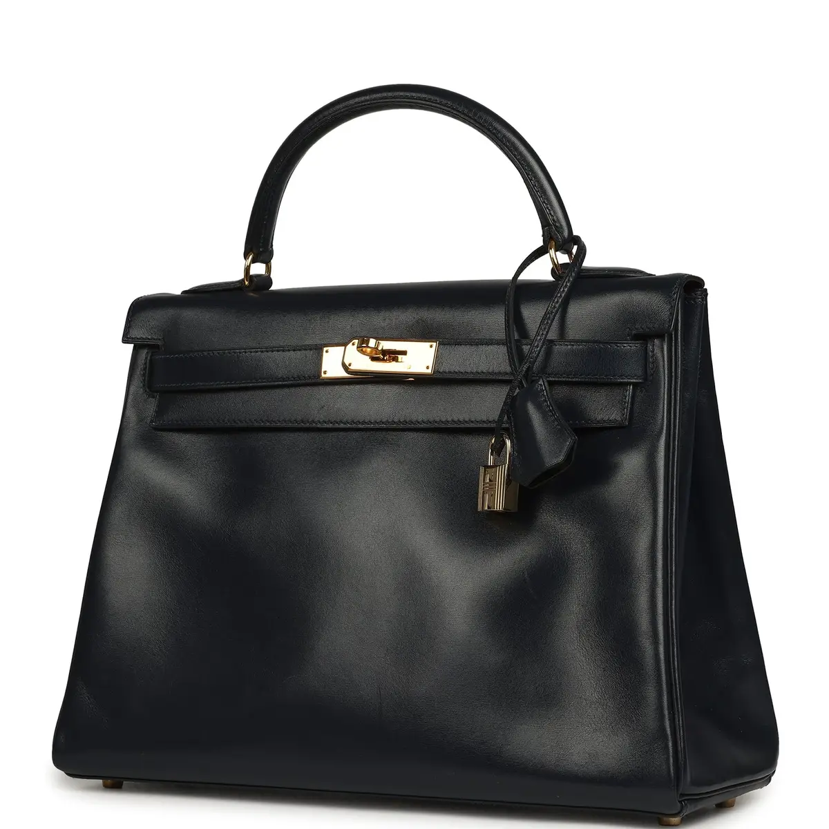 HERMÈS Vintage Hermes Kelly Sellier 32 Bleu Indigo Box Gold Hardware | Thumbnail 4 HERMÈS Vintage Hermes Kelly Sellier 32 Bleu Indigo Box Gold Hardware | Thumbnail 4
