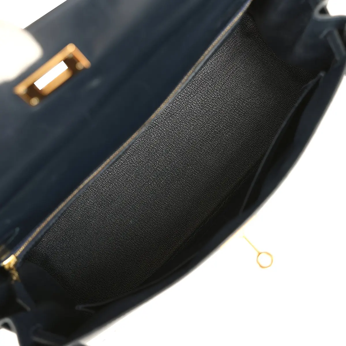 HERMÈS Vintage Hermes Kelly Sellier 32 Bleu Indigo Box Gold Hardware | Thumbnail 9 HERMÈS Vintage Hermes Kelly Sellier 32 Bleu Indigo Box Gold Hardware | Thumbnail 9