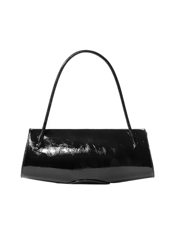 Anna Slim Patent Leather Frame Bag in Black - One Size by Michael Kors Collection