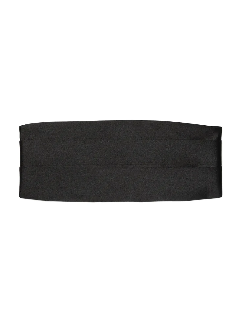 Michael Kors Collection Silk-Wool Satin Cummerbund in Black