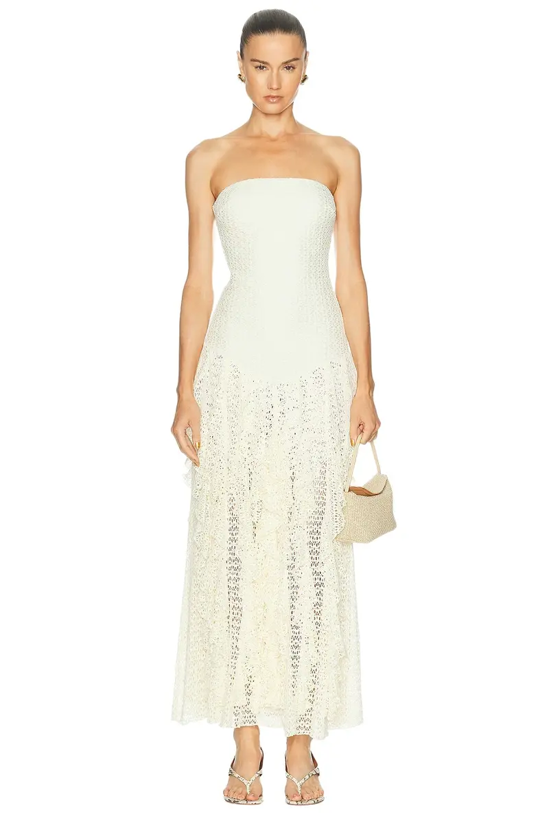Ayla Fringe Strapless Maxi Dress Ayla Fringe Strapless Maxi Dress