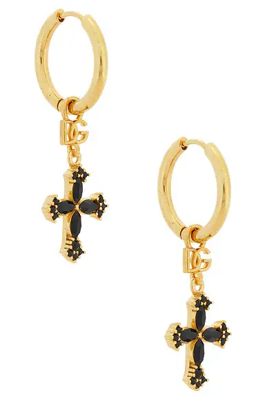 Dolce & Gabbana Hoop Cross Earrings | Image 1 Dolce & Gabbana Hoop Cross Earrings | Image 1