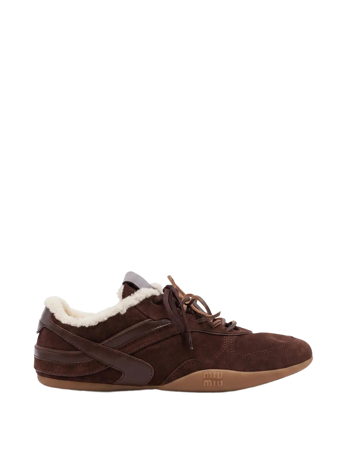 Miu Miu Shearling-Lined Suede Gymnasium Sneakers
