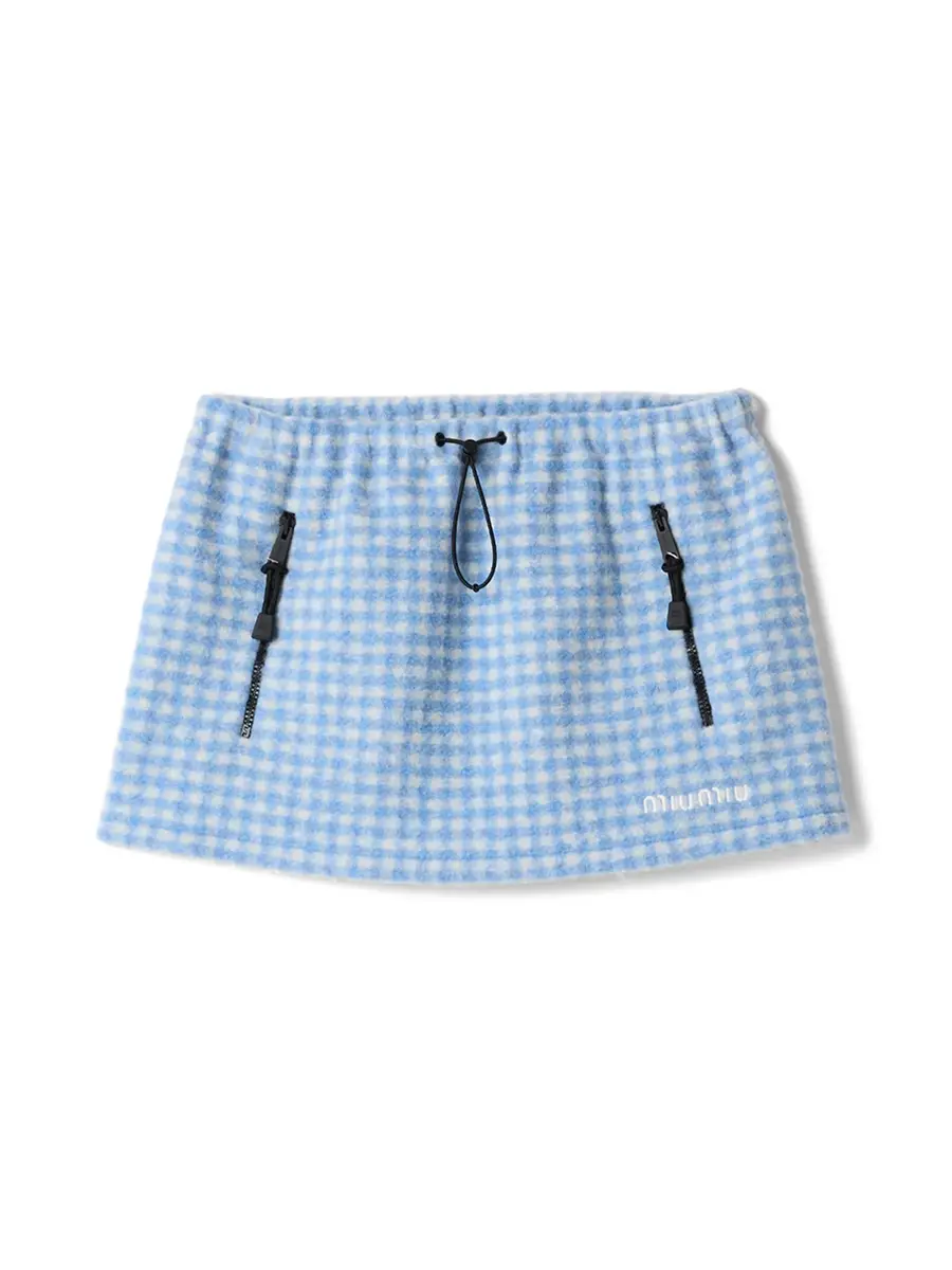 Miu Miu Vichy Fleece Mini Skirt | Image 1 Miu Miu Vichy Fleece Mini Skirt | Image 1