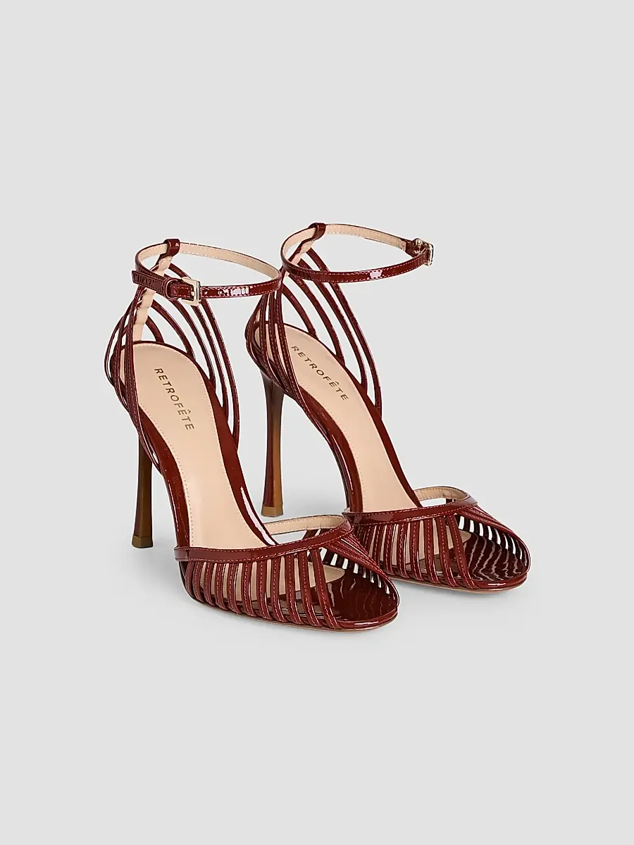 Retrofête Women's Analu 105MM Python-Embossed Leather Heel Sandals | Thumbnail 2 Retrofête Women's Analu 105MM Python-Embossed Leather Heel Sandals | Thumbnail 2