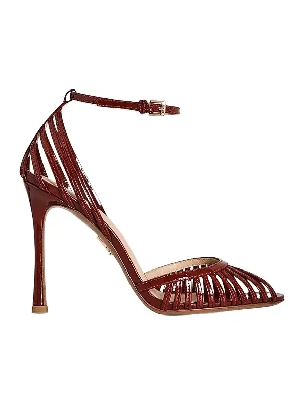 Women's Analu 105MM Python-Embossed Leather Heel Sandals