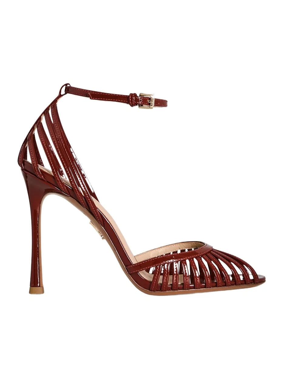 Women's Analu 105MM Python-Embossed Leather Heel Sandals Women's Analu 105MM Python-Embossed Leather Heel Sandals