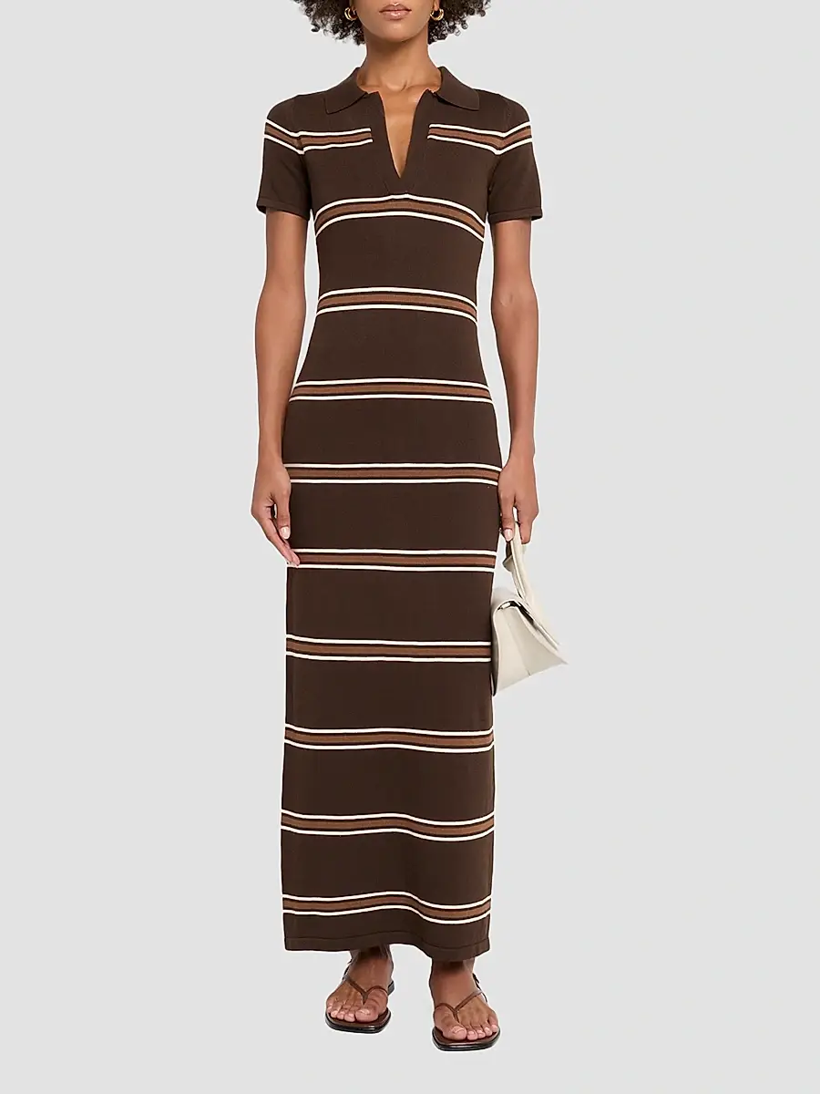 SEROYA Women's Sam Stripe Polo Maxi Dress | Thumbnail 2 SEROYA Women's Sam Stripe Polo Maxi Dress | Thumbnail 2