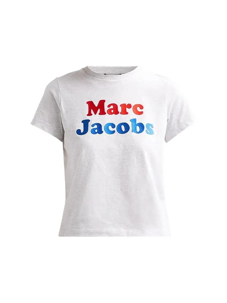 Marc Jacobs Women's Canal St Logo Cotton T-Shirt - Heather Grey | Image 1 Marc Jacobs Women's Canal St Logo Cotton T-Shirt - Heather Grey | Image 1