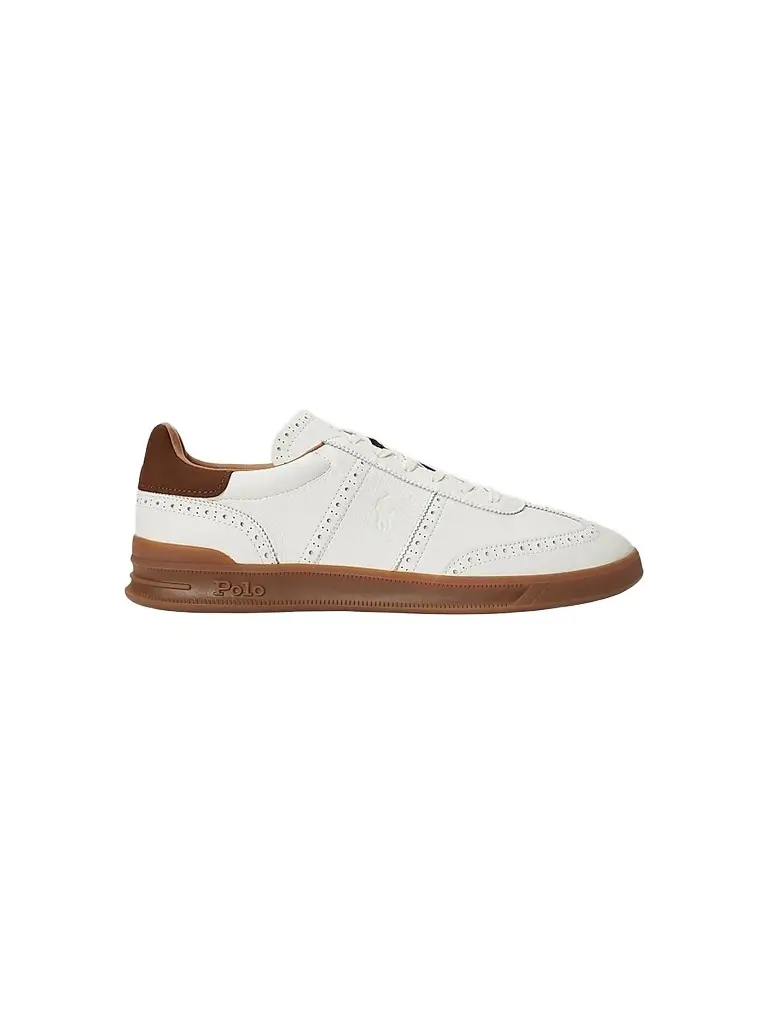 Polo Ralph Lauren Men's Heritage Aera Low-Top Lace-Up Sneakers - Deckwash White | Image 1 Polo Ralph Lauren Men's Heritage Aera Low-Top Lace-Up Sneakers - Deckwash White | Image 1