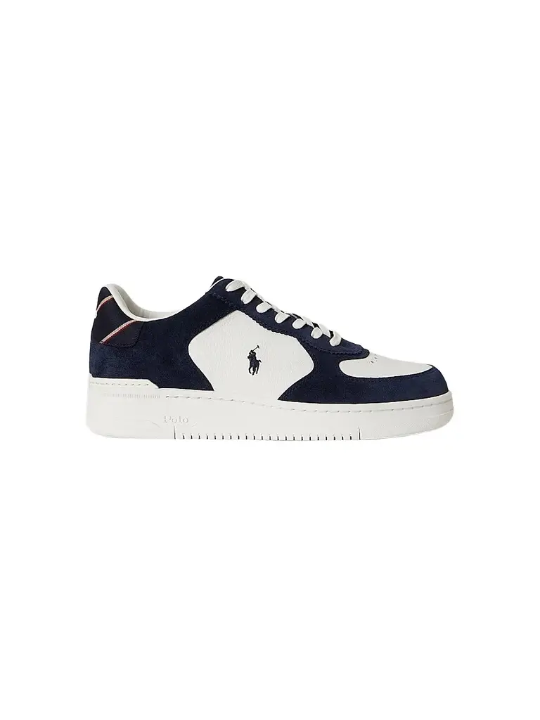 Polo Ralph Lauren Men's Masters Court Low-Top Sneakers - Navy White Multi - Size 9 | Image 1 Polo Ralph Lauren Men's Masters Court Low-Top Sneakers - Navy White Multi - Size 9 | Image 1