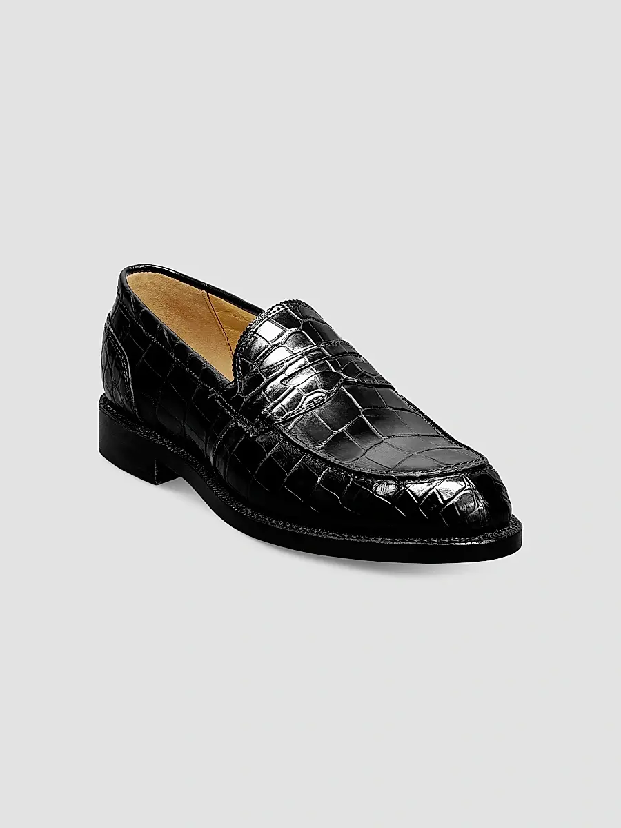 Allen Edmonds Men's Miller Croc-Embossed Leather Penny Loafers | Thumbnail 2 Allen Edmonds Men's Miller Croc-Embossed Leather Penny Loafers | Thumbnail 2