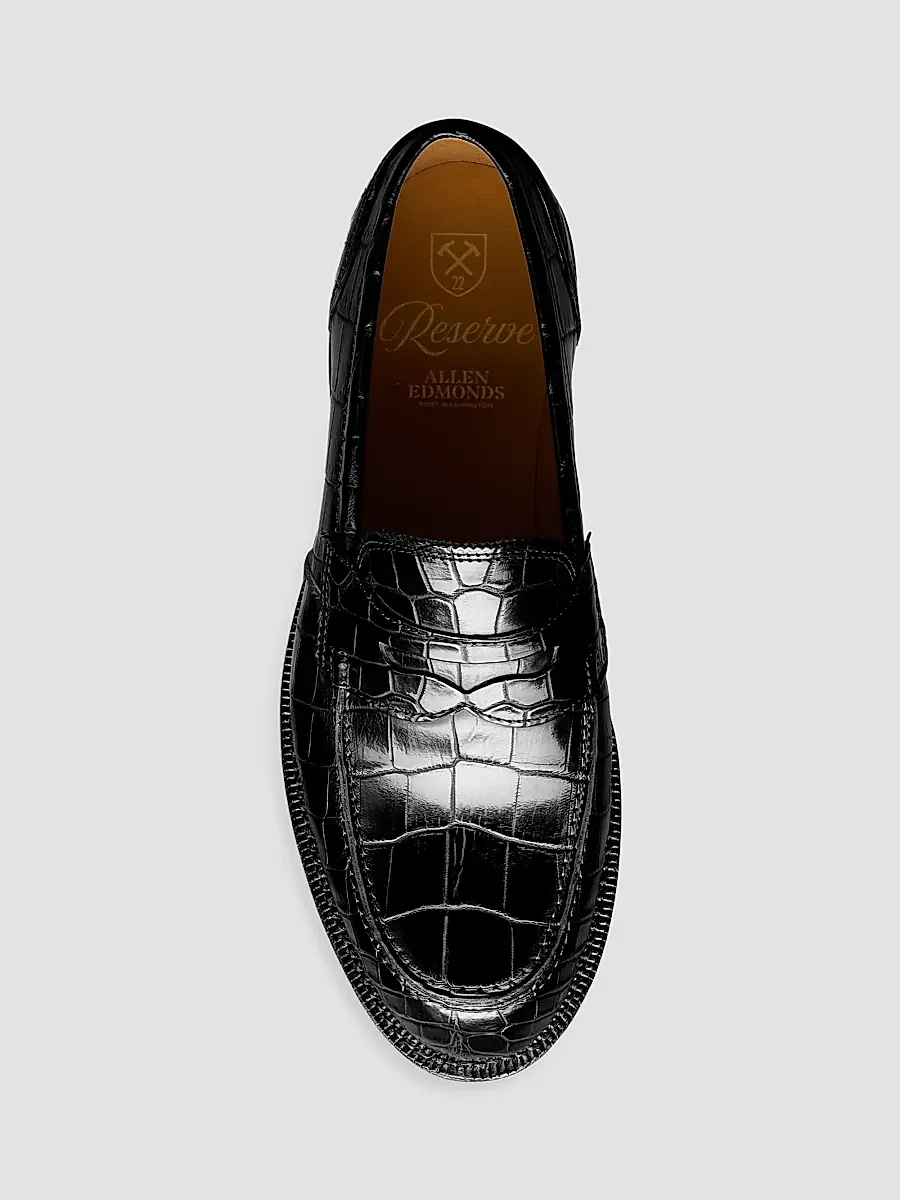 Allen Edmonds Men's Miller Croc-Embossed Leather Penny Loafers | Thumbnail 3 Allen Edmonds Men's Miller Croc-Embossed Leather Penny Loafers | Thumbnail 3