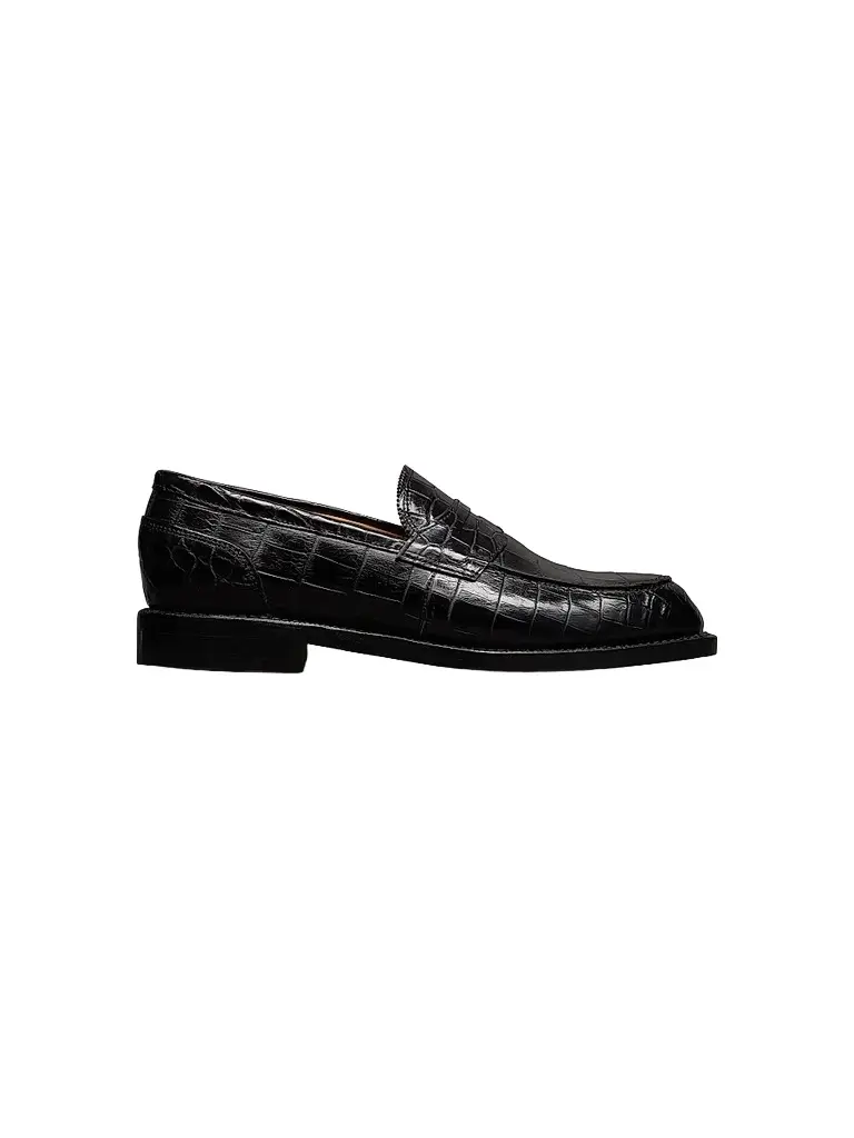 Allen Edmonds Men's Miller Croc-Embossed Leather Penny Loafers - Black Croc | Image 1 Allen Edmonds Men's Miller Croc-Embossed Leather Penny Loafers - Black Croc | Image 1