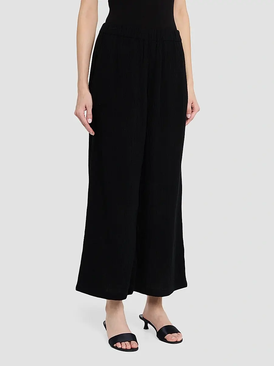 Eileen Fisher Women's Textured Wide-Leg Ankle Pants | Thumbnail 4 Eileen Fisher Women's Textured Wide-Leg Ankle Pants | Thumbnail 4