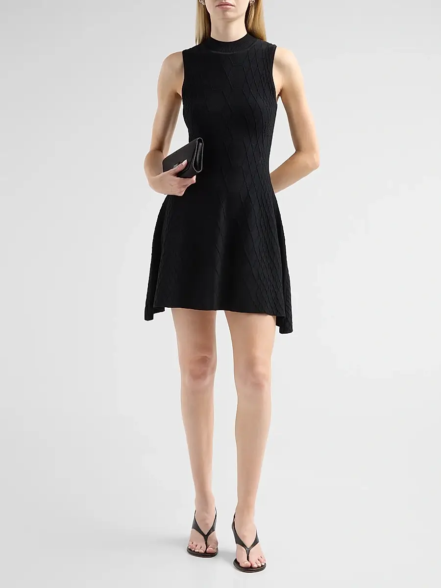 Milly Women's Riley Diamond-Knit Mini Dress | Thumbnail 2 Milly Women's Riley Diamond-Knit Mini Dress | Thumbnail 2