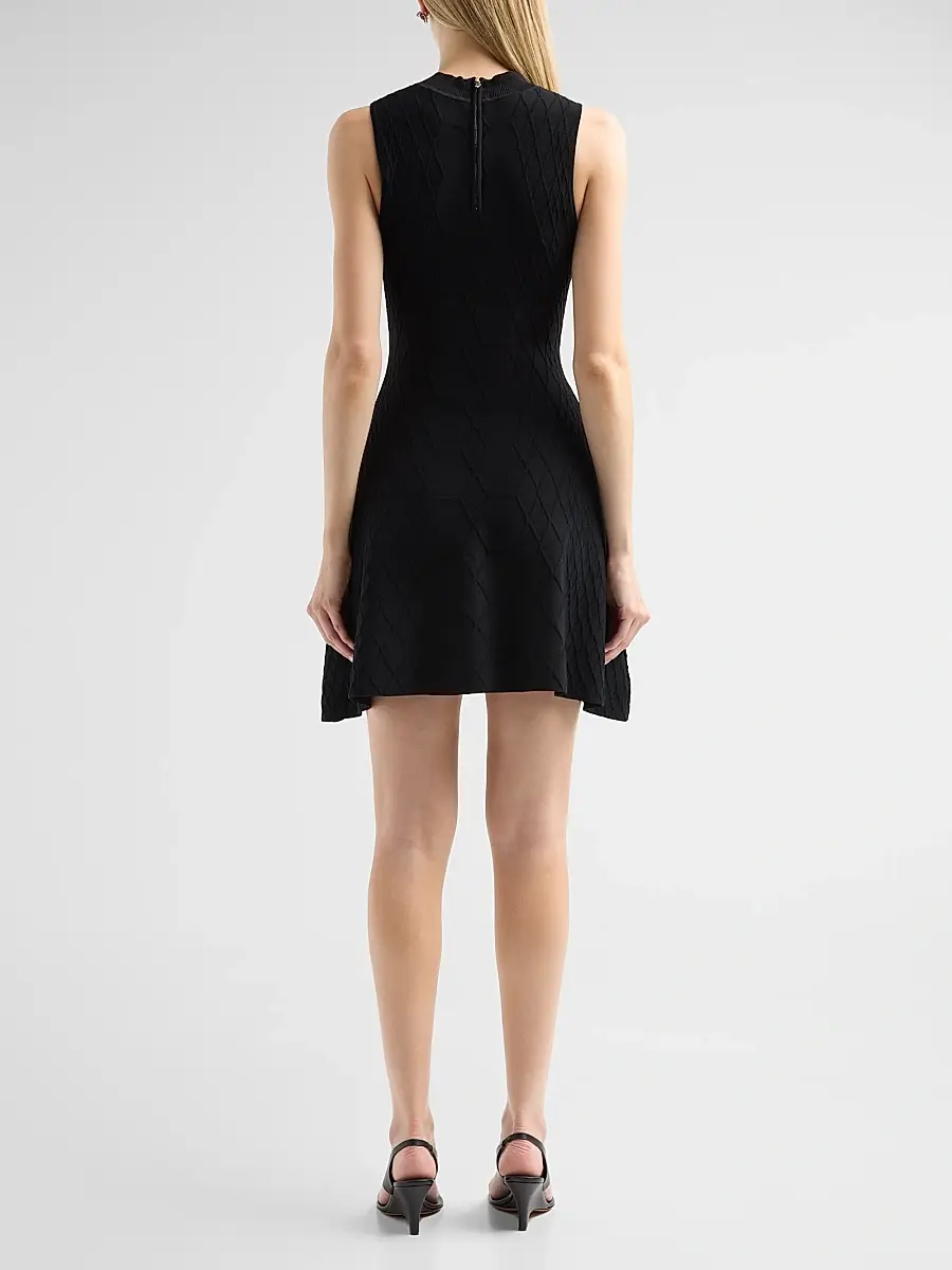 Milly Women's Riley Diamond-Knit Mini Dress | Thumbnail 3 Milly Women's Riley Diamond-Knit Mini Dress | Thumbnail 3