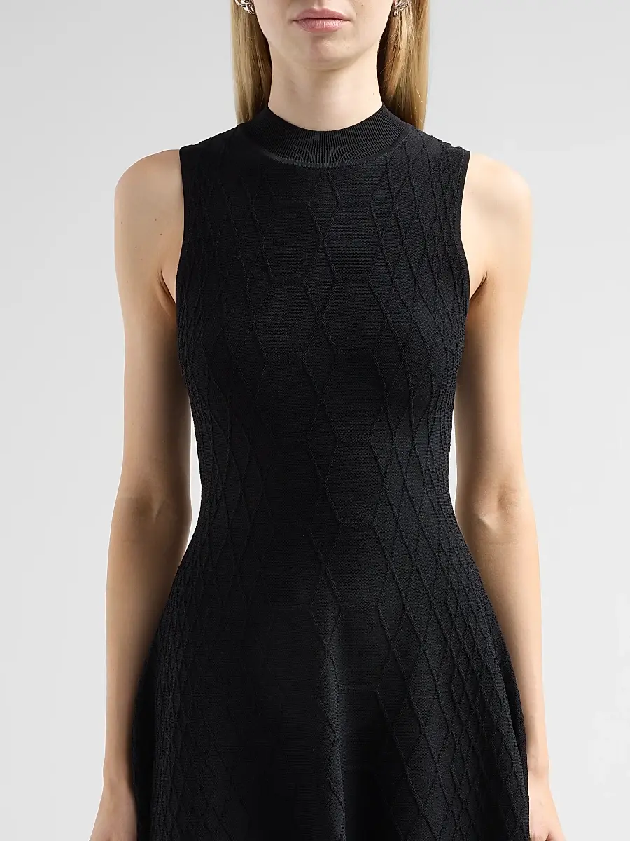 Milly Women's Riley Diamond-Knit Mini Dress | Thumbnail 5 Milly Women's Riley Diamond-Knit Mini Dress | Thumbnail 5
