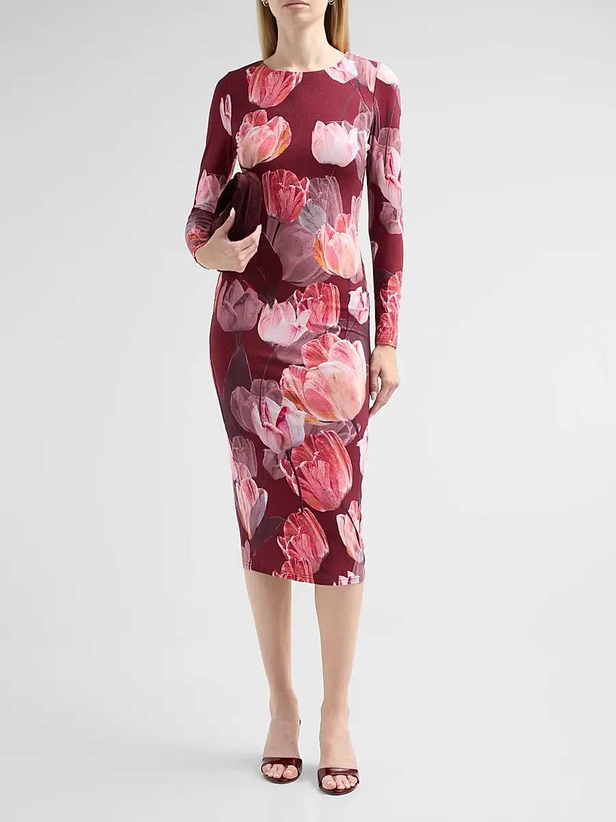 Milly Women's Abbygail Floral Midi Dress | Thumbnail 2 Milly Women's Abbygail Floral Midi Dress | Thumbnail 2