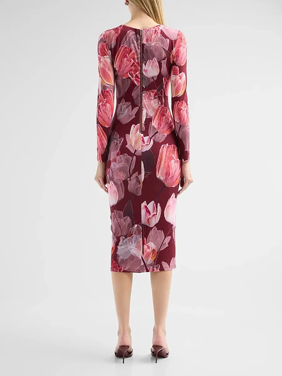 Milly Women's Abbygail Floral Midi Dress | Thumbnail 3 Milly Women's Abbygail Floral Midi Dress | Thumbnail 3