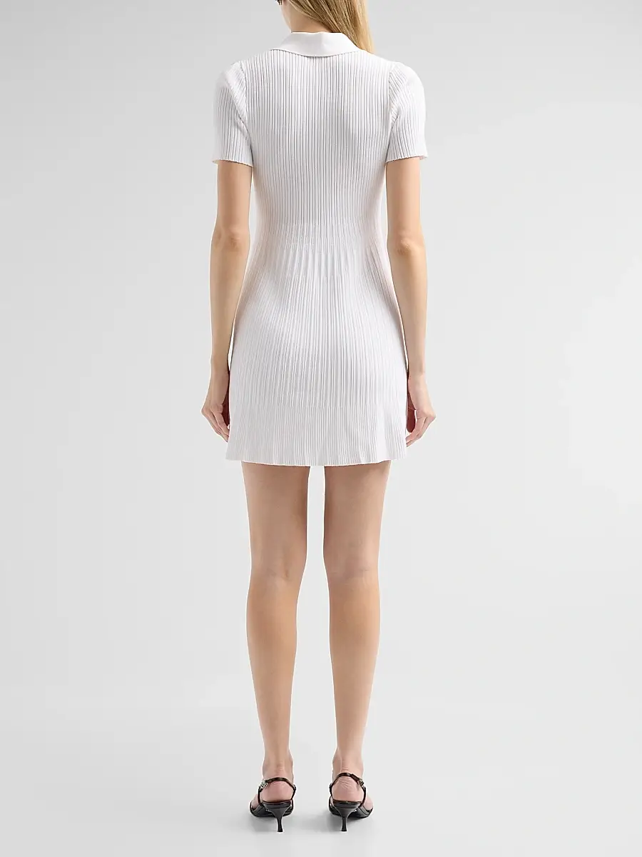 Milly Women's Romy Rib-Knit Polo Mini Dress | Thumbnail 3 Milly Women's Romy Rib-Knit Polo Mini Dress | Thumbnail 3