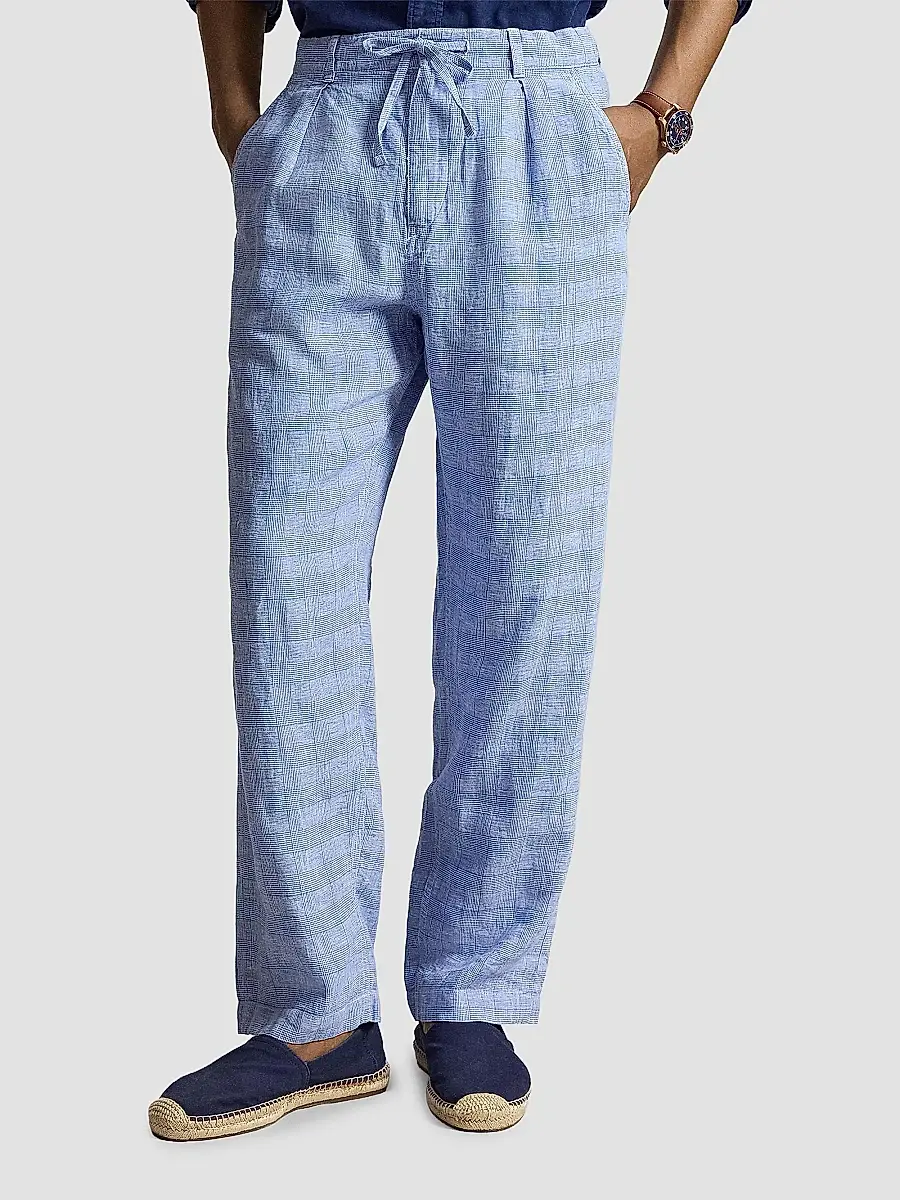 Polo Ralph Lauren Men's Lateef Relaxed-Fit Striped Linen Trousers | Thumbnail 4