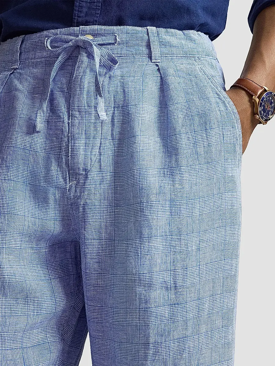 Polo Ralph Lauren Men's Lateef Relaxed-Fit Striped Linen Trousers | Thumbnail 5