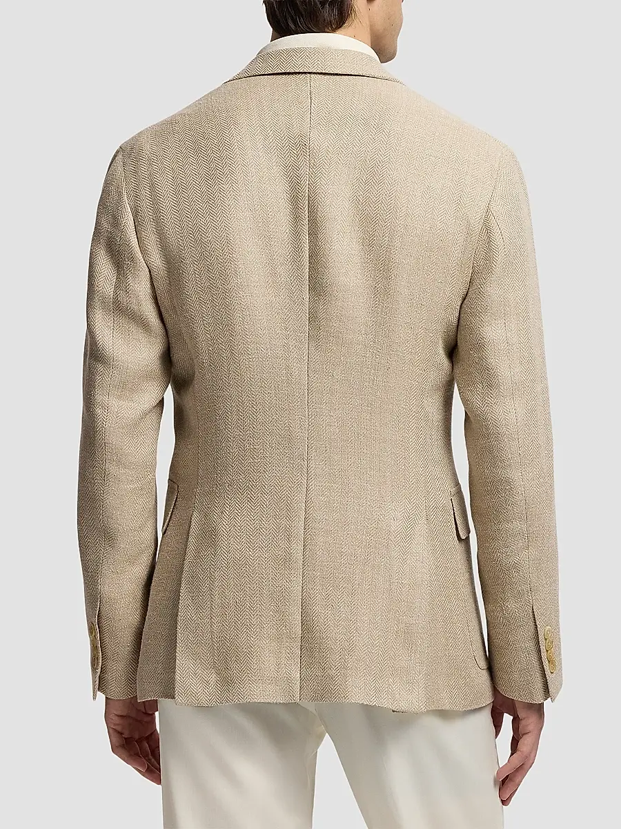Ralph Lauren Purple Label Men's Herringbone Linen-Blend Sport Coat | Thumbnail 3 Ralph Lauren Purple Label Men's Herringbone Linen-Blend Sport Coat | Thumbnail 3