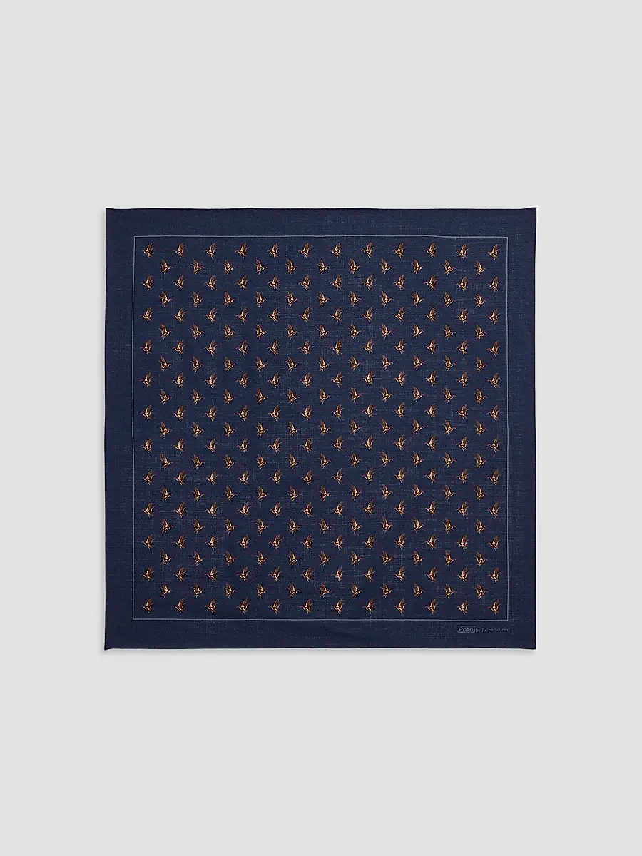Polo Ralph Lauren Men's Duck-Print Wool Challis Bandanna | Thumbnail 2 Polo Ralph Lauren Men's Duck-Print Wool Challis Bandanna | Thumbnail 2