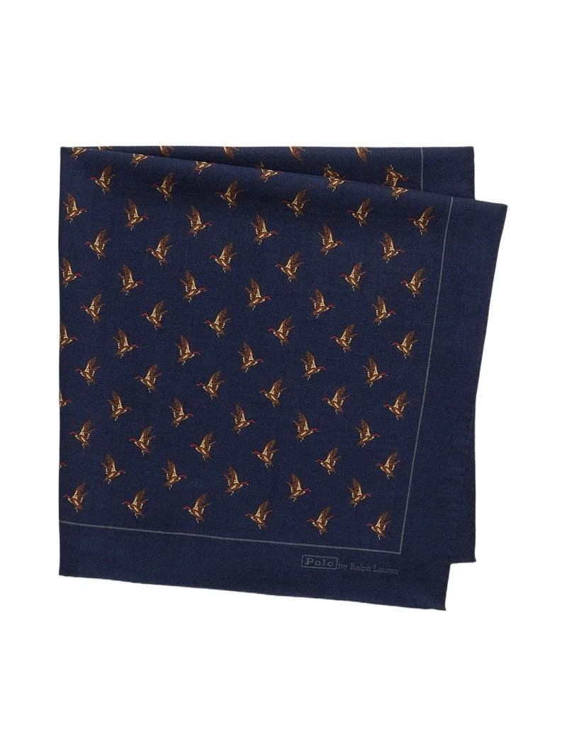 Men's Duck-Print Wool Challis Bandanna
