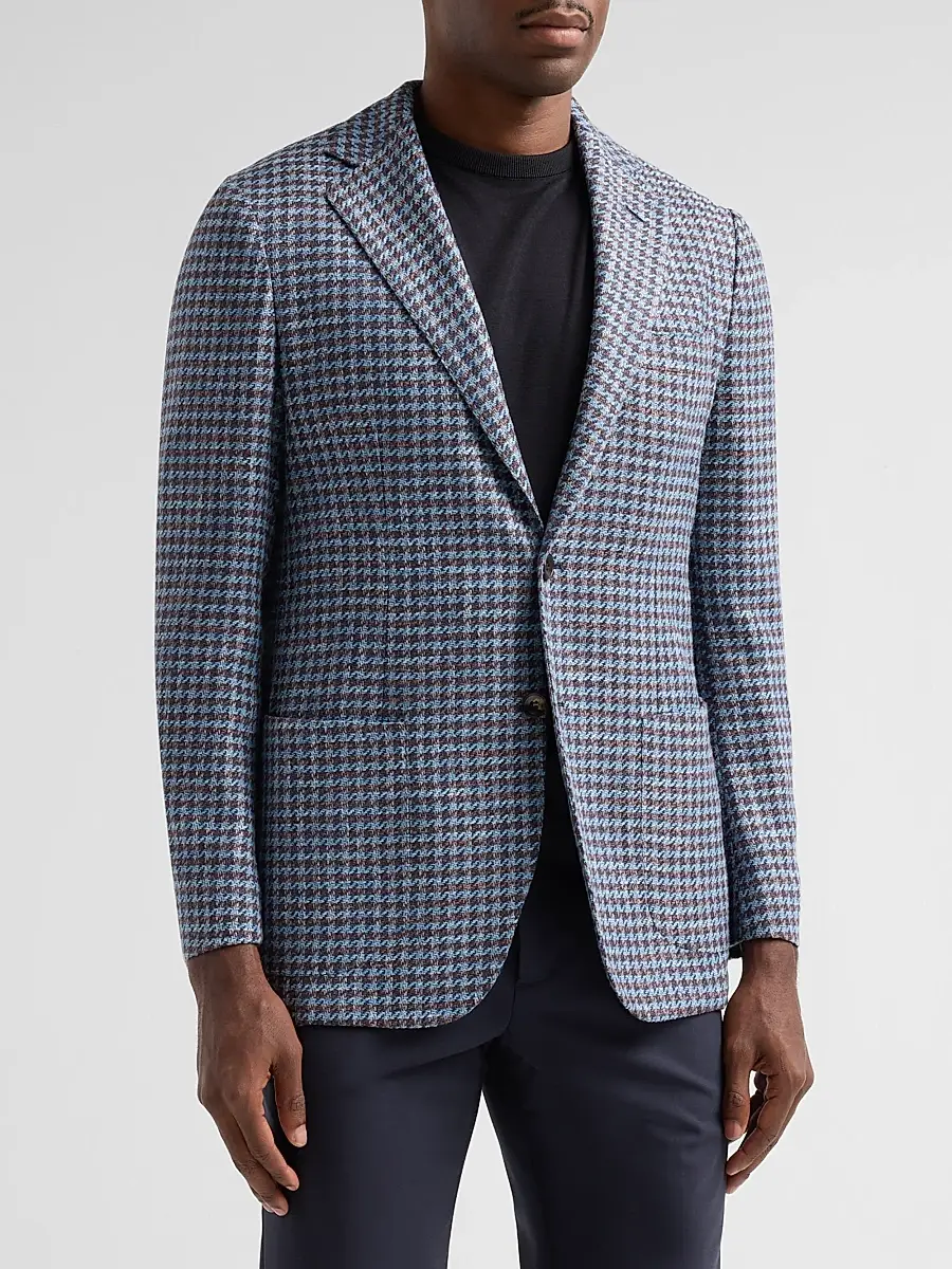 Sartorio Napoli Men's Houndstooth Wool-Blend Sport Coat | Thumbnail 4