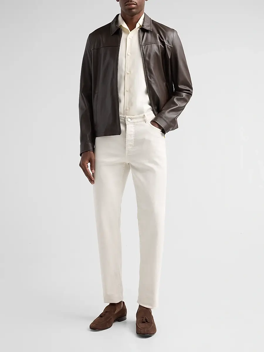 Sartorio Napoli Men's Leather Zip-Front Jacket | Thumbnail 2 Sartorio Napoli Men's Leather Zip-Front Jacket | Thumbnail 2
