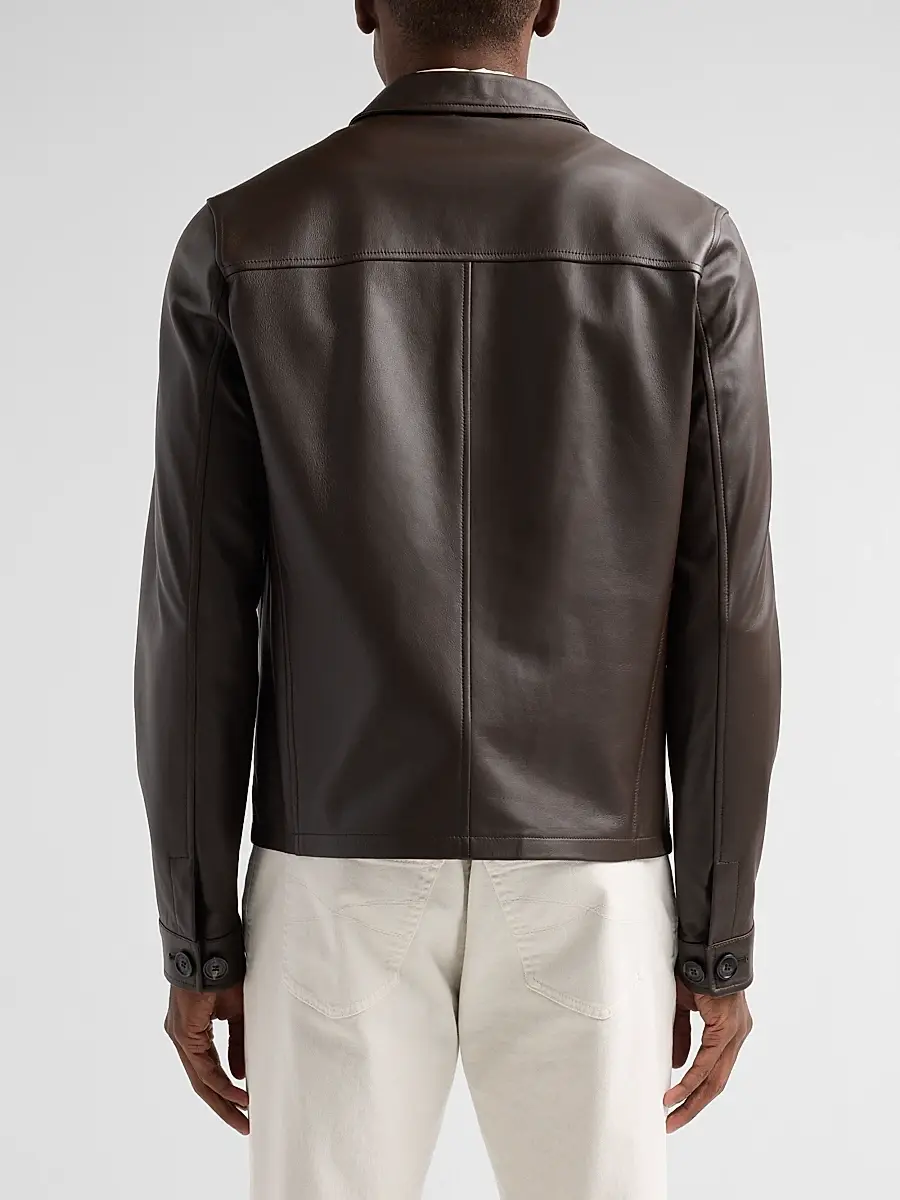 Sartorio Napoli Men's Leather Zip-Front Jacket | Thumbnail 3 Sartorio Napoli Men's Leather Zip-Front Jacket | Thumbnail 3