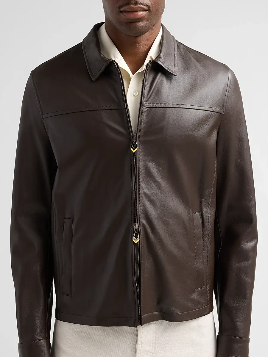 Sartorio Napoli Men's Leather Zip-Front Jacket | Thumbnail 5 Sartorio Napoli Men's Leather Zip-Front Jacket | Thumbnail 5