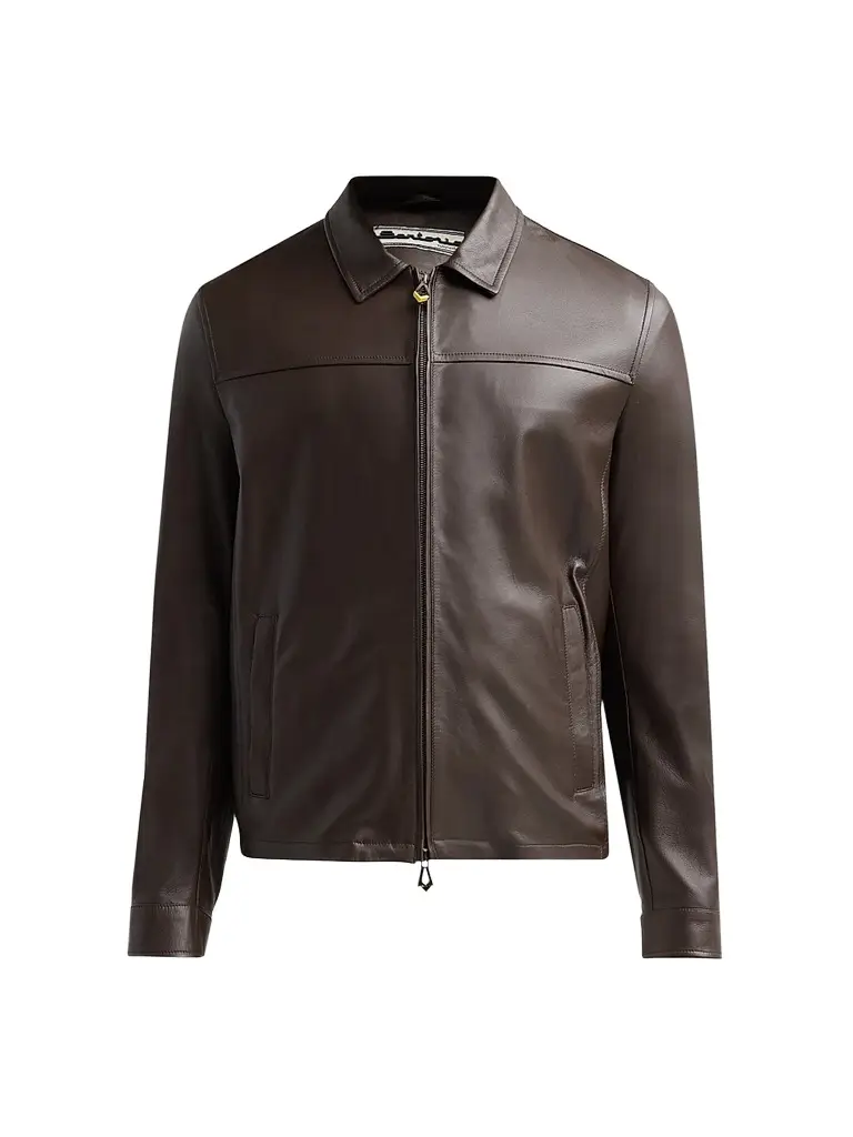 Sartorio Napoli Men's Leather Zip-Front Jacket - Brown | Image 1 Sartorio Napoli Men's Leather Zip-Front Jacket - Brown | Image 1