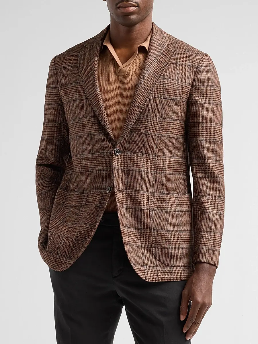 Sartorio Napoli Men's Plaid Wool-Silk Sport Coat | Thumbnail 4