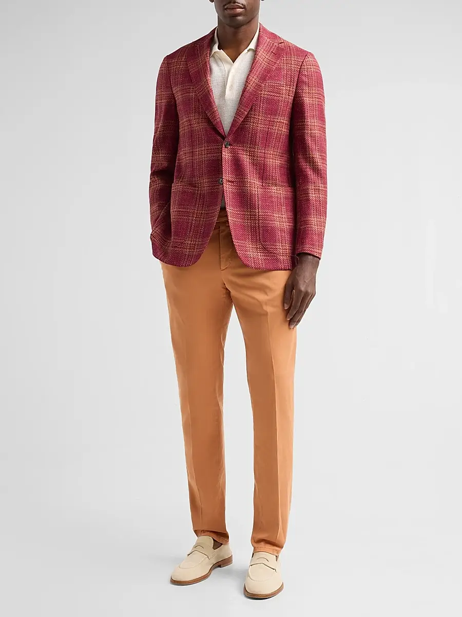 Sartorio Napoli Men's Solid Crease-Front Trousers | Thumbnail 2
