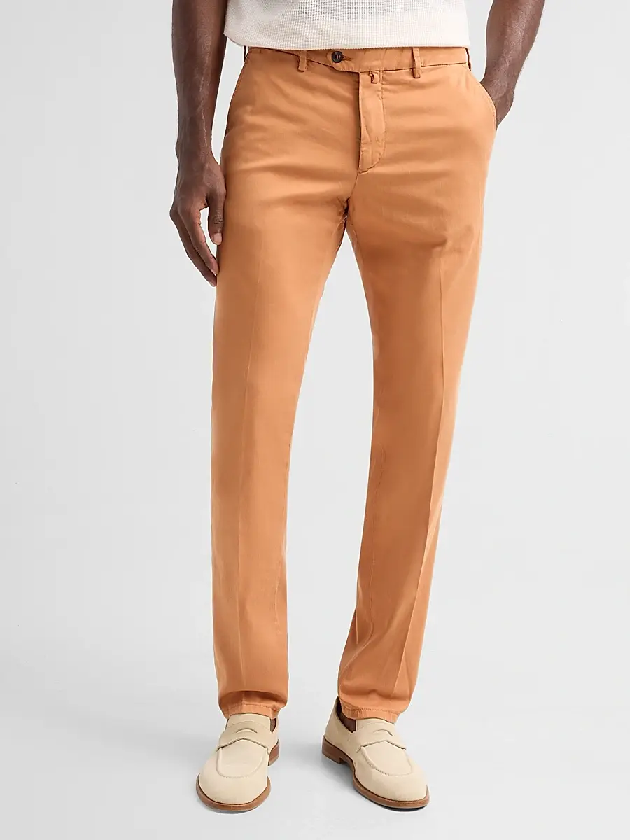 Sartorio Napoli Men's Solid Crease-Front Trousers | Thumbnail 4