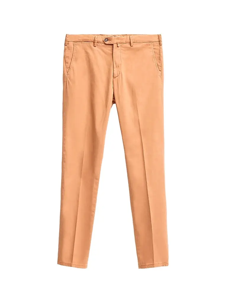 Sartorio Napoli Men's Solid Crease-Front Trousers - Brick | Image 1 Sartorio Napoli Men's Solid Crease-Front Trousers - Brick | Image 1