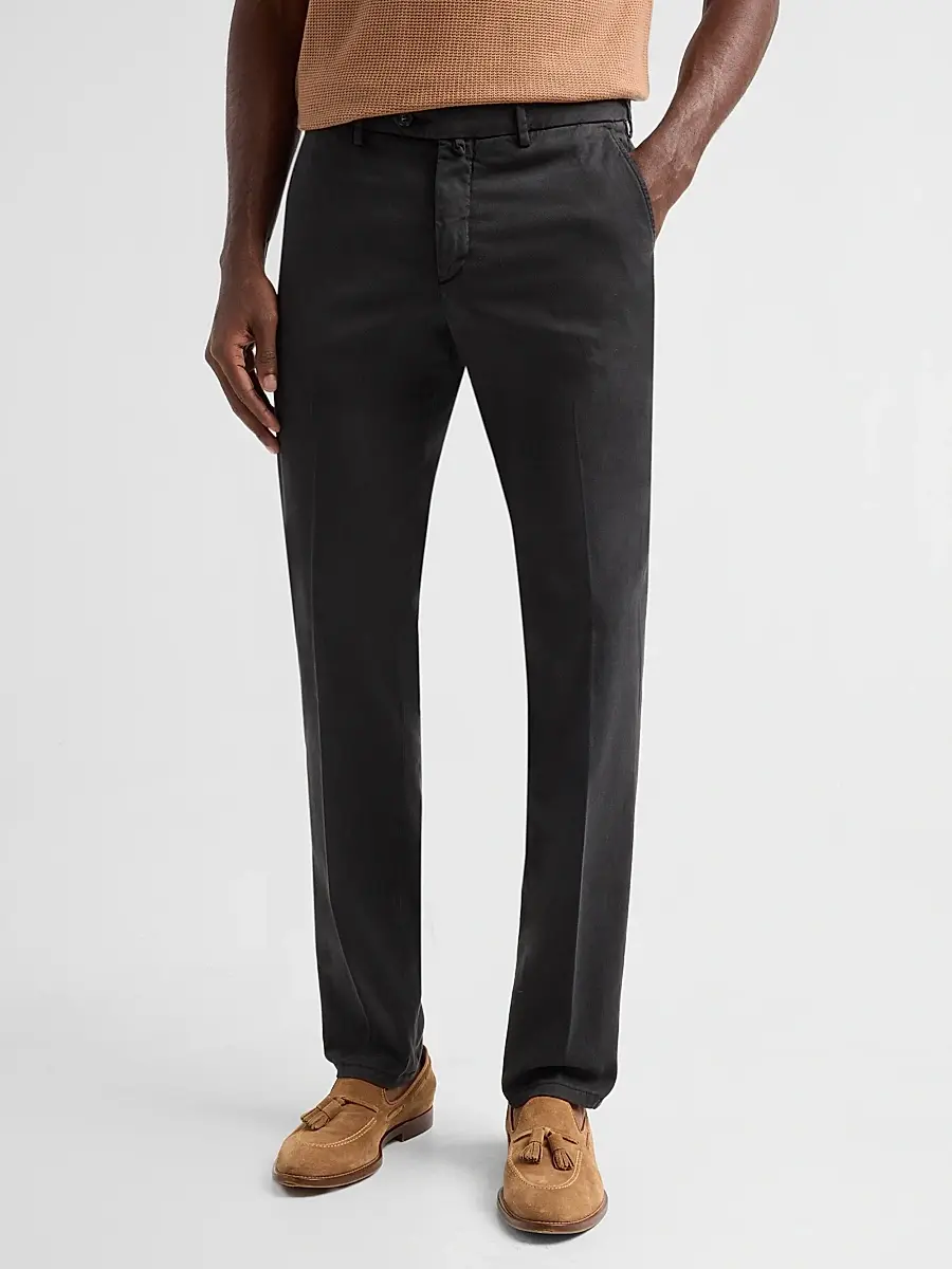 Sartorio Napoli Men's Solid Crease-Front Trousers | Thumbnail 4 Sartorio Napoli Men's Solid Crease-Front Trousers | Thumbnail 4