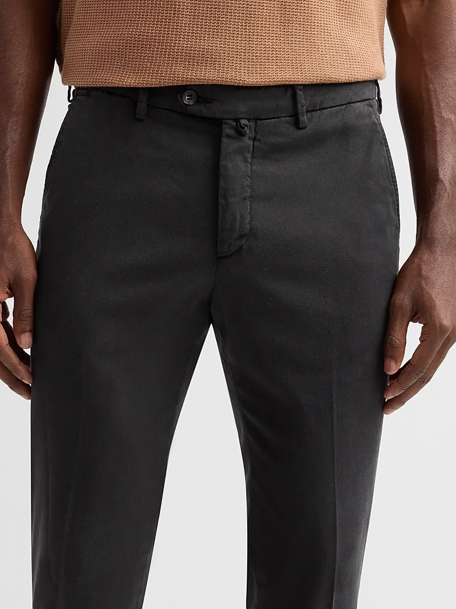 Sartorio Napoli Men's Solid Crease-Front Trousers | Thumbnail 5 Sartorio Napoli Men's Solid Crease-Front Trousers | Thumbnail 5